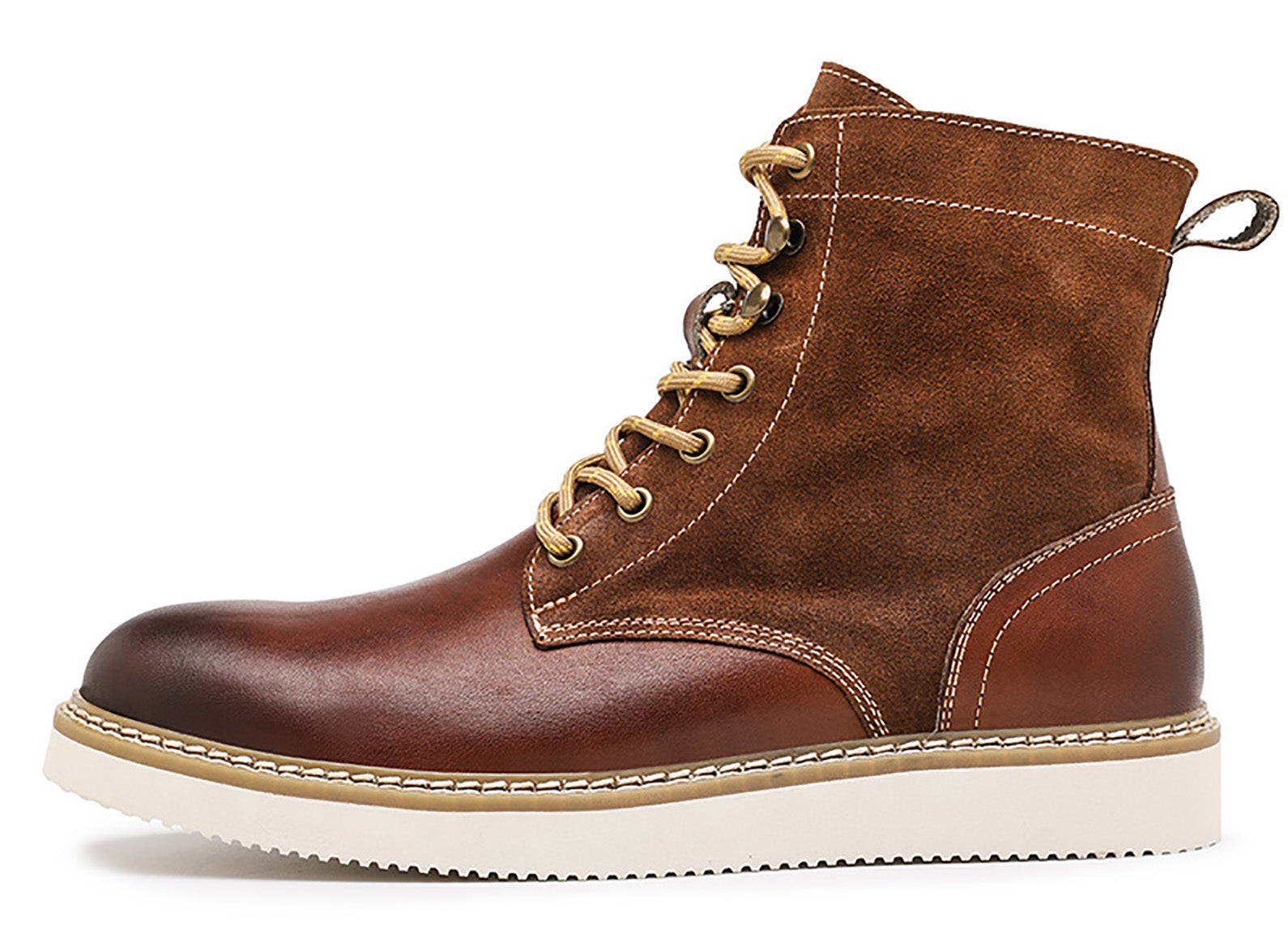 Men's Genuine Leather Lace Up Casual Dress Boots