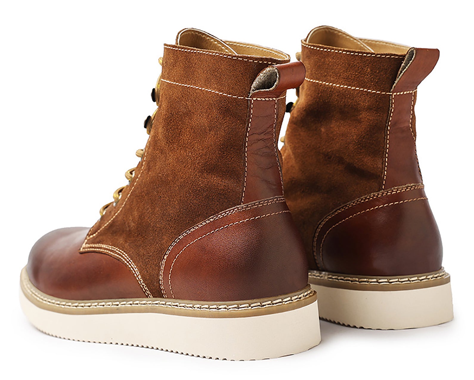 Men's Genuine Leather Lace Up Casual Dress Boots