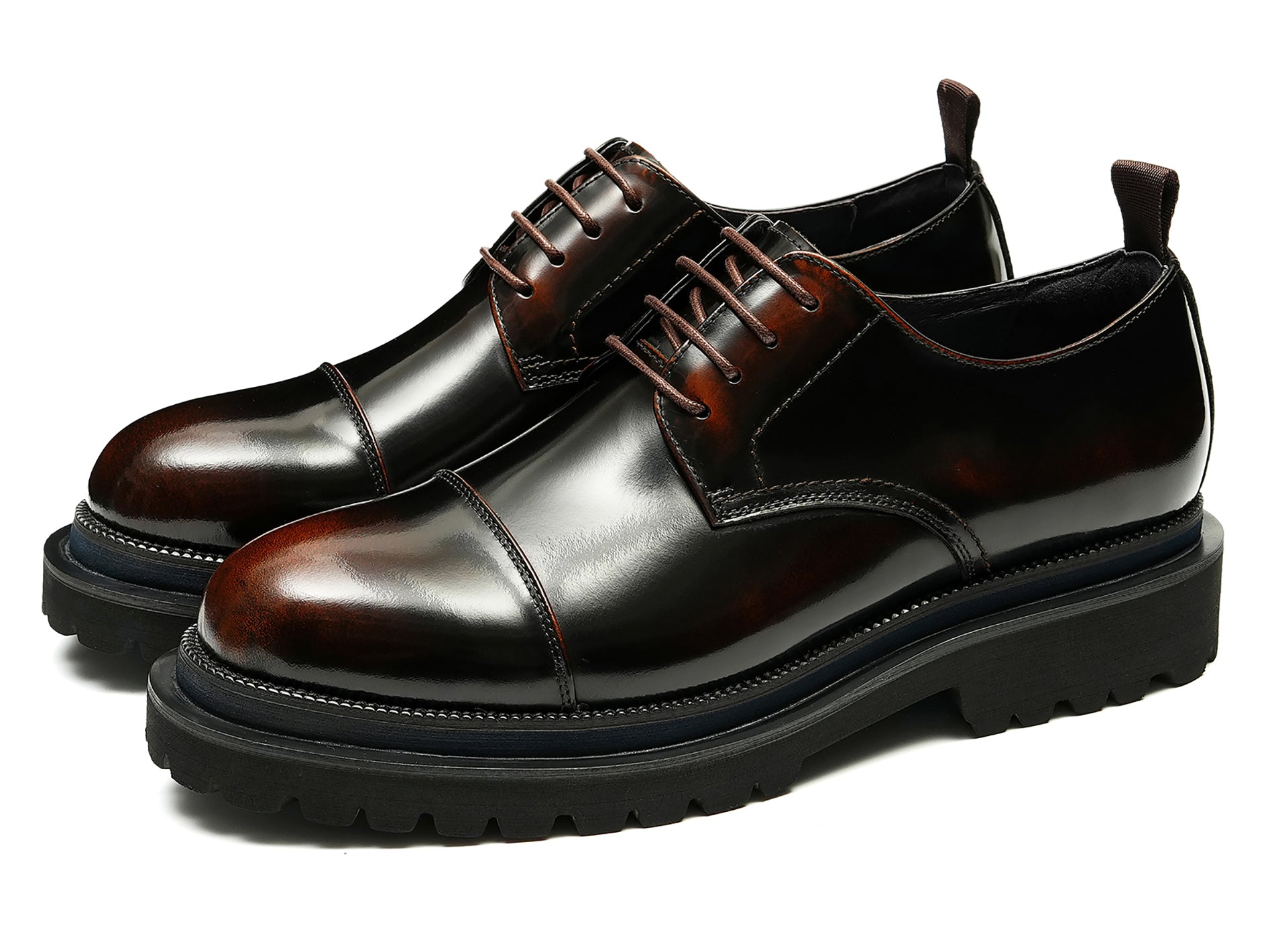 Men's Patent Leather Cap Toe Derby