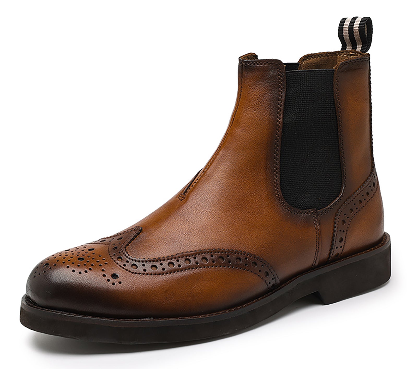 Men s Genuine Handmade Wingtips Brogues Chelsea Boots Santimon