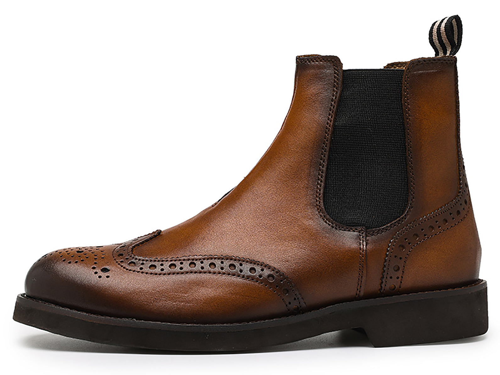 Men s Genuine Handmade Wingtips Brogues Chelsea Boots Santimon