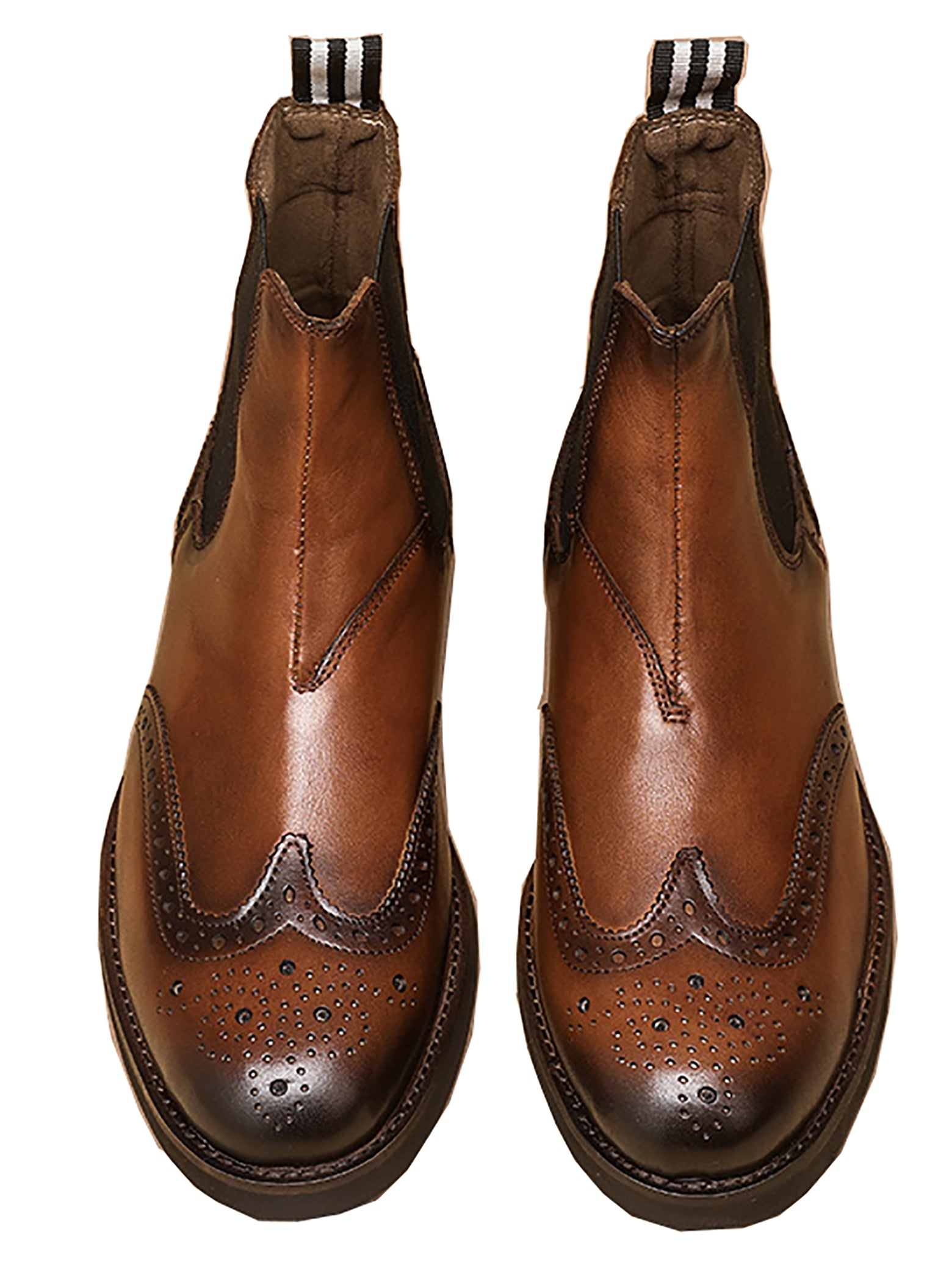 Men's Genuine Handmade Wingtips Brogues Chelsea Boots