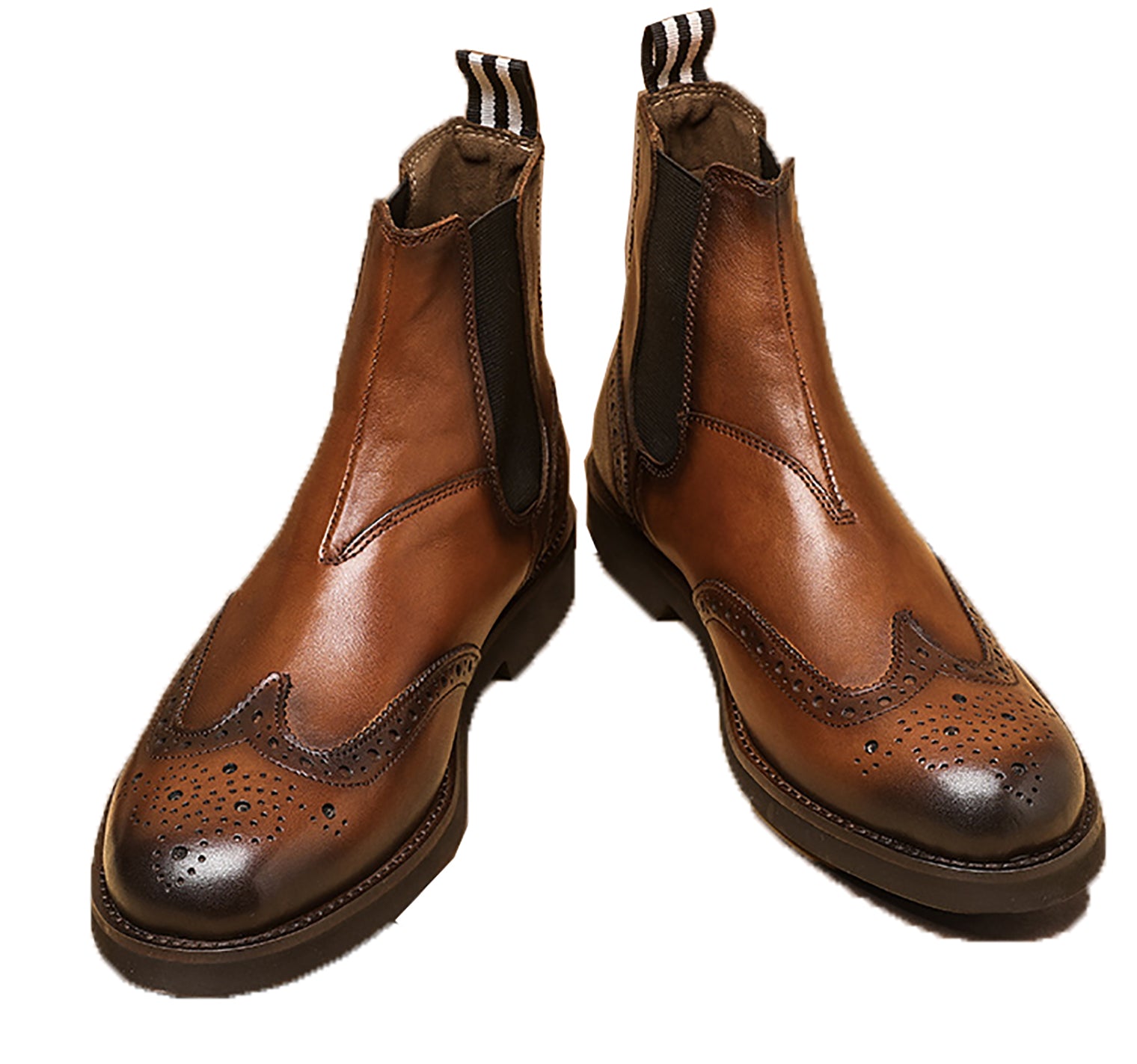 Men's Genuine Handmade Wingtips Brogues Chelsea Boots