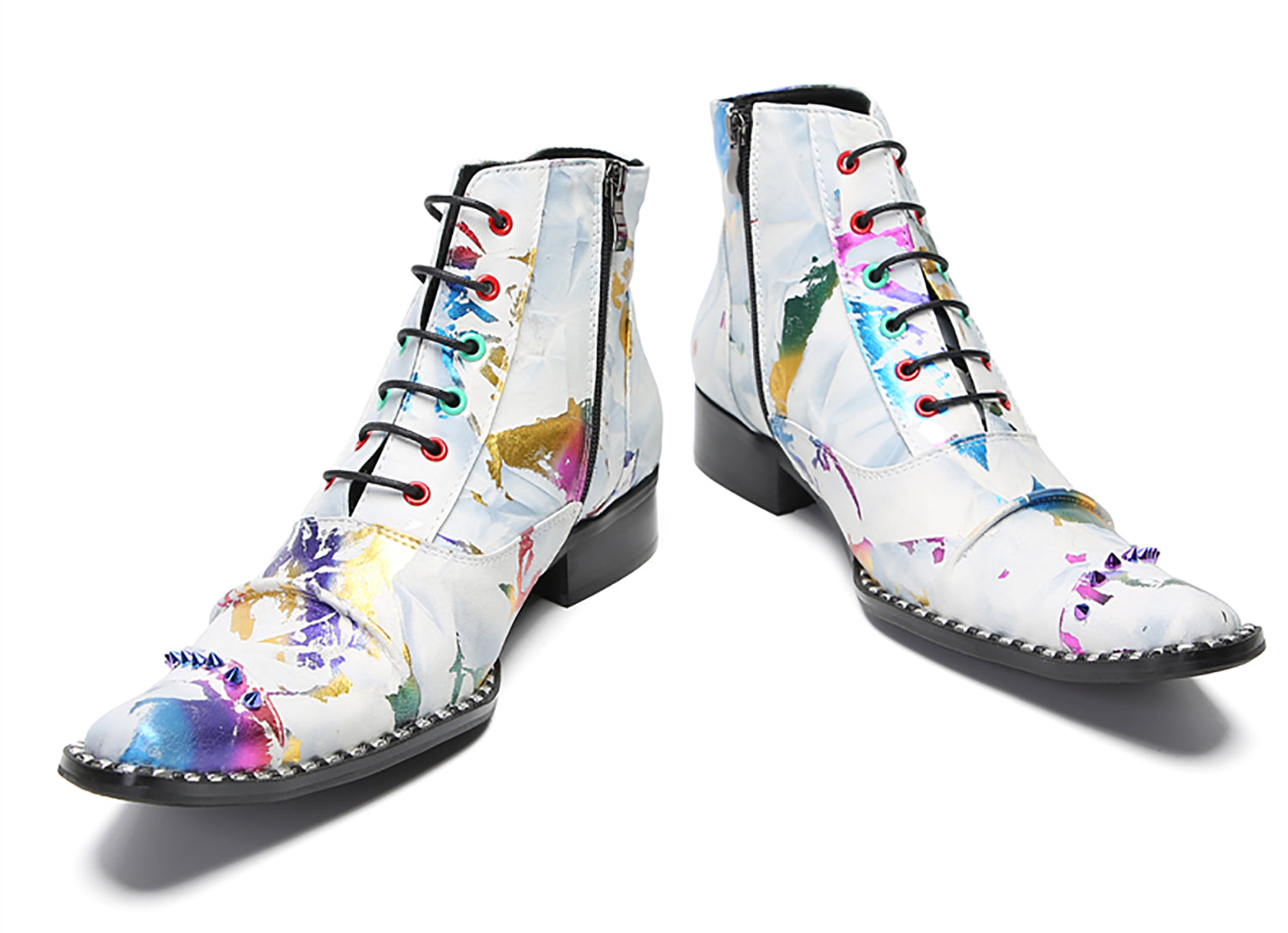 Botas occidentales con cuentas y grafiti de moda para hombre