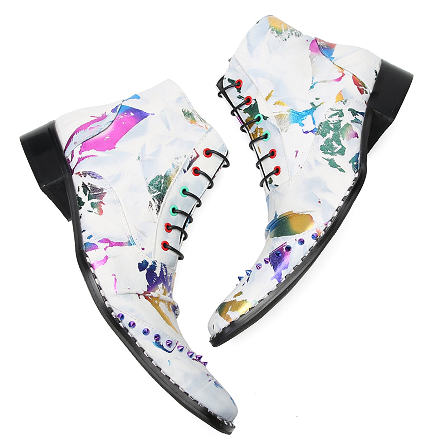 Botas occidentales con cuentas y grafiti de moda para hombre