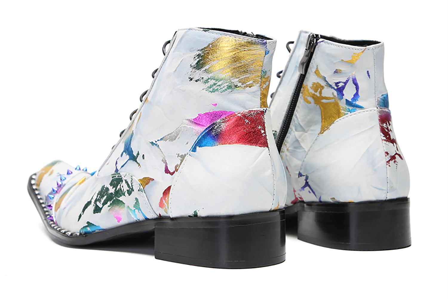 Botas occidentales con cuentas y grafiti de moda para hombre