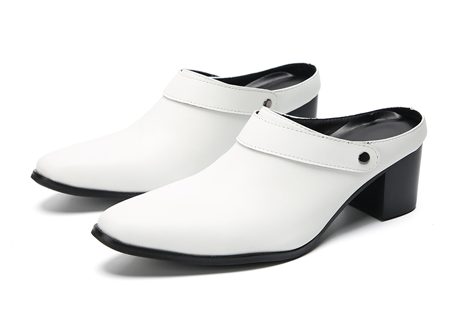 Men's High Heels Slippers Mules