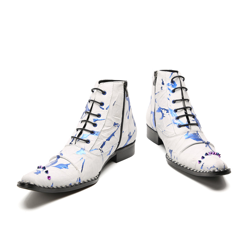 Men's Western Boots Novelty Beaded