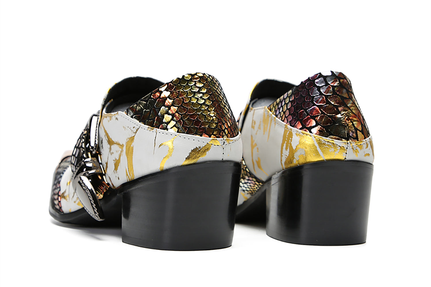 Mocasines estilo occidental con punta de metal para fiesta para hombre