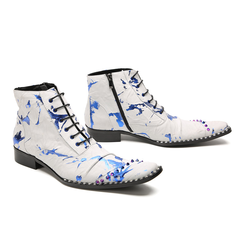 Men's Western Boots Novelty Beaded