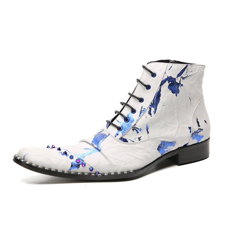 Men's Western Boots Novelty Beaded