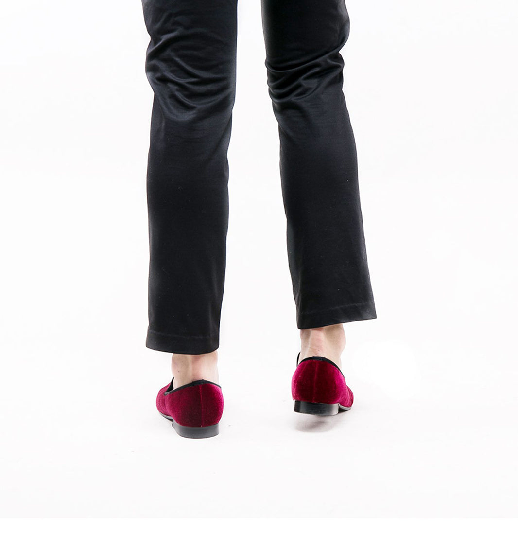 Mens Suede Loafers Embroidered Crown Slip On Shoes