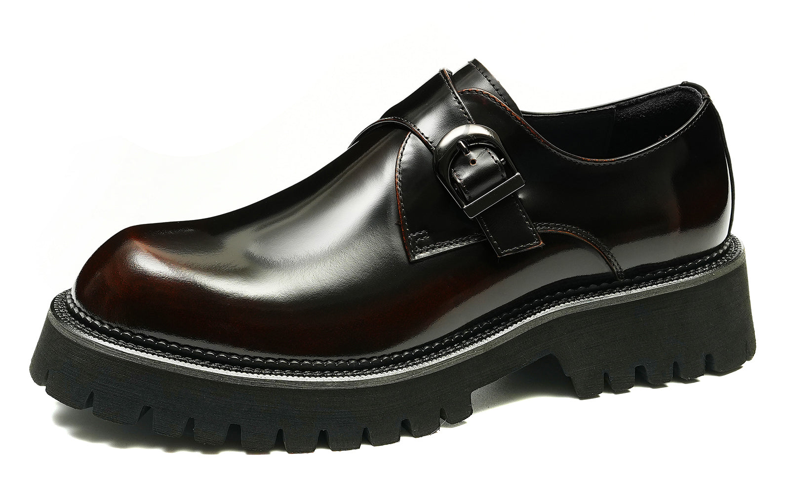 Mocasines con hebilla y suela gruesa a la moda para hombre