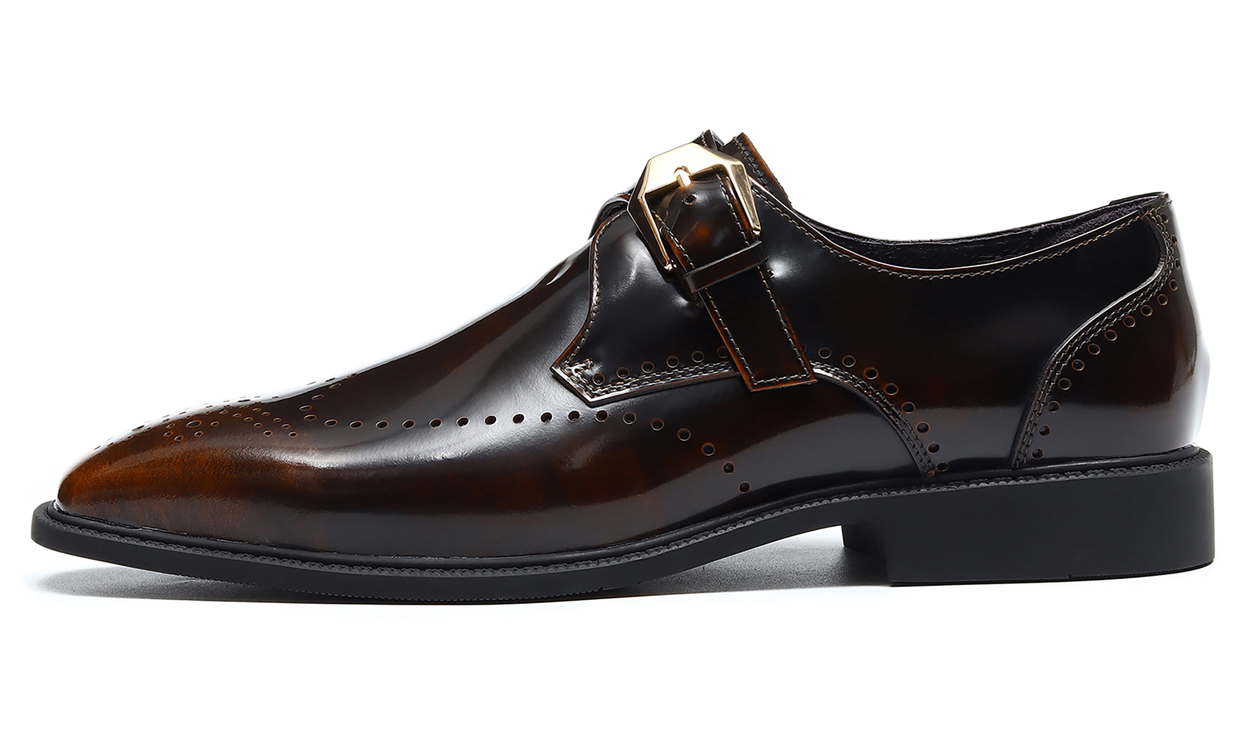 Men's Dress Semi Brogues Monk Strap Loafers