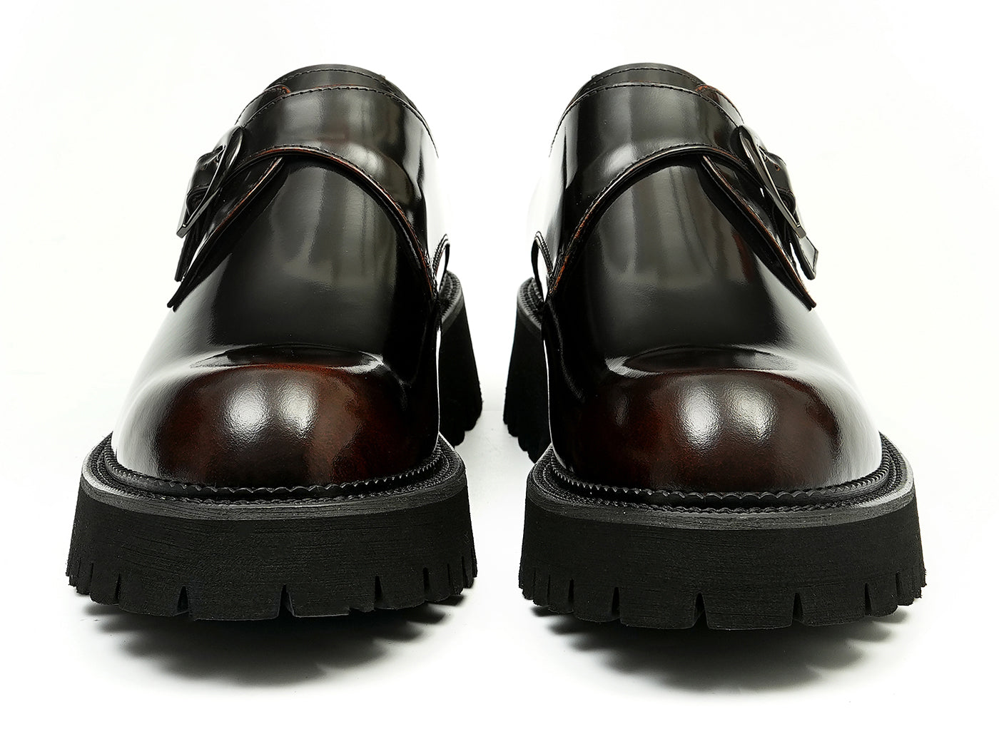 Mocasines con hebilla y suela gruesa a la moda para hombre