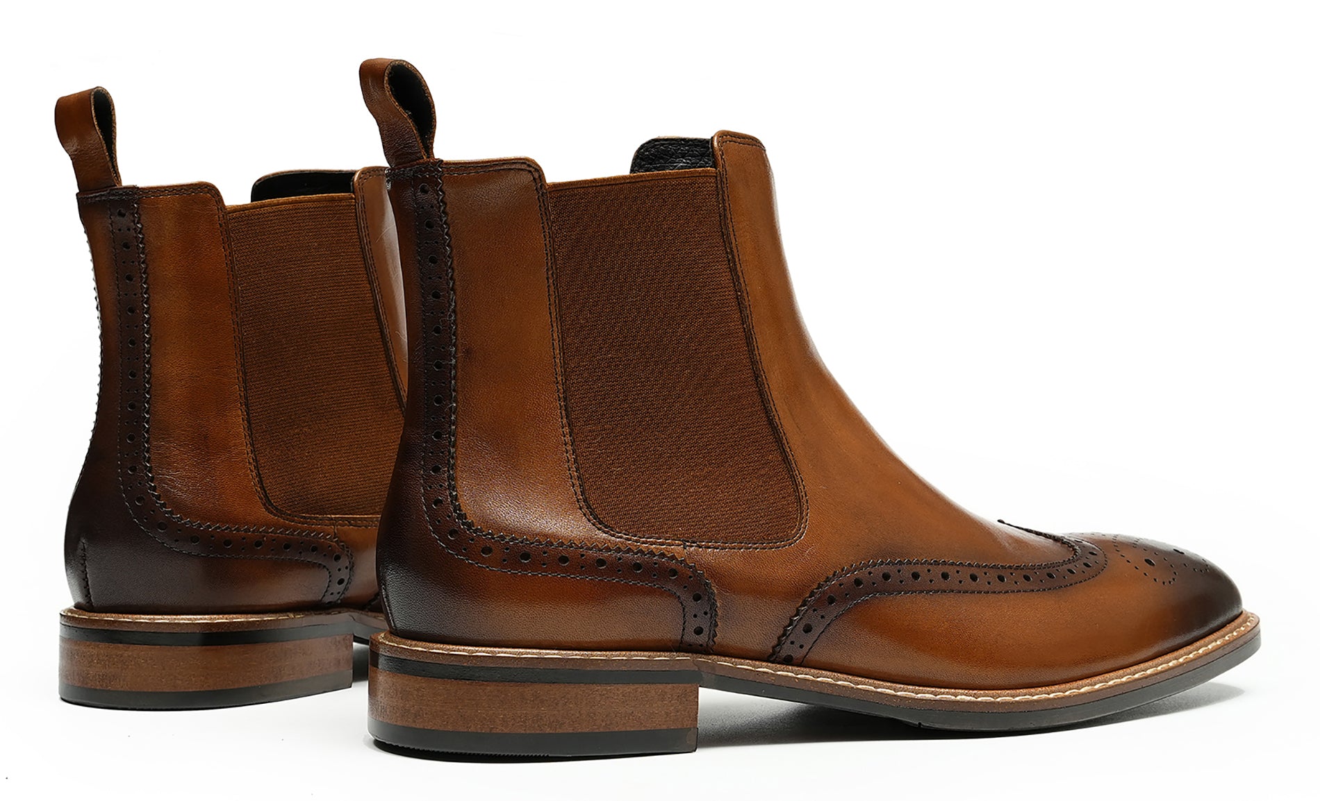 Men's Handmade Dress Wingtips Brogues Chelsea Boots
