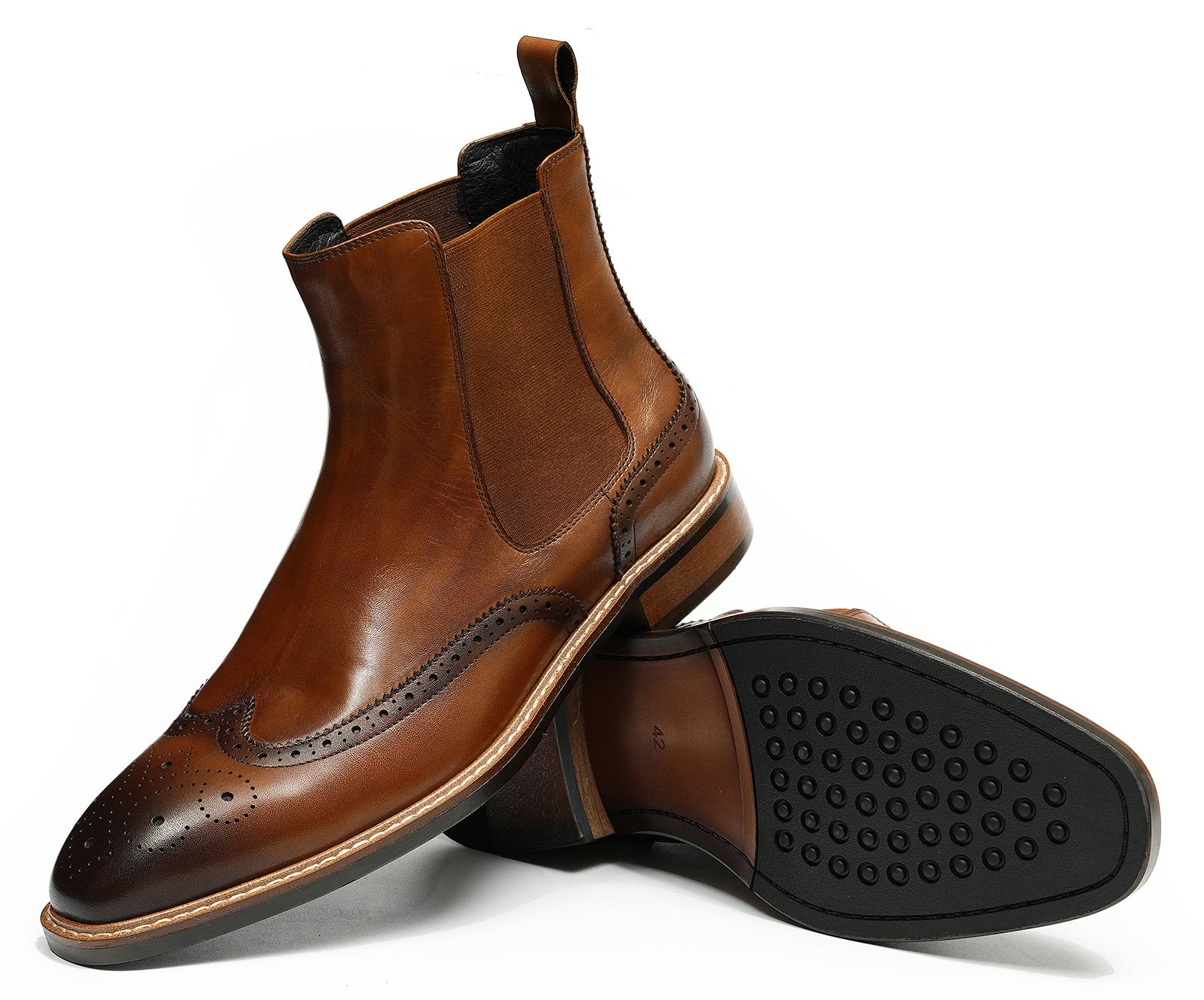 Men's Handmade Dress Wingtips Brogues Chelsea Boots