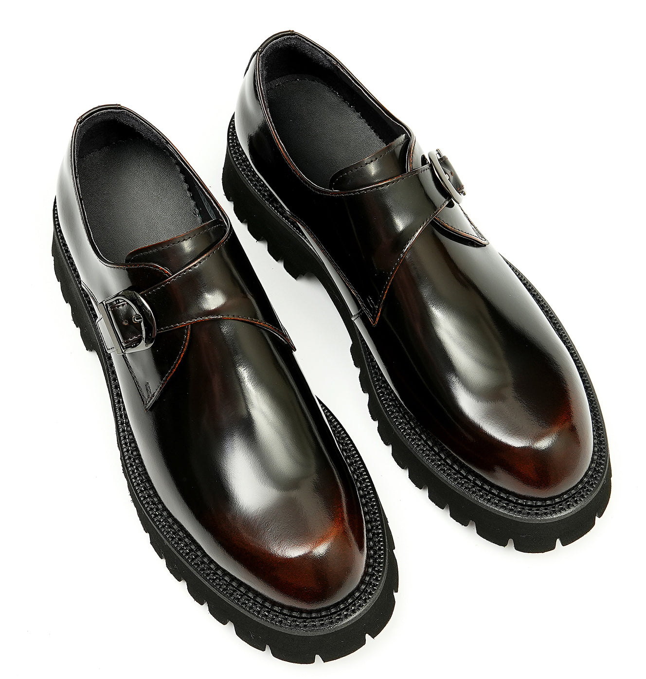Mocasines con hebilla y suela gruesa a la moda para hombre