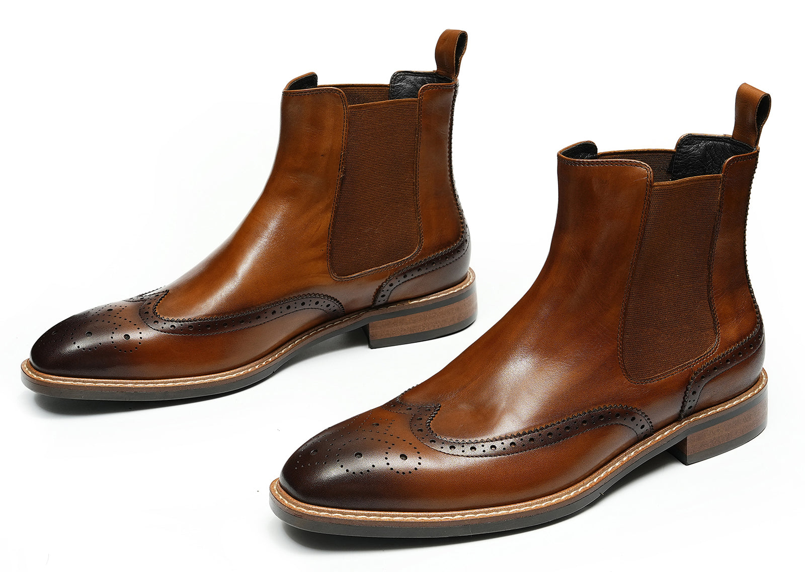Men's Handmade Dress Wingtips Brogues Chelsea Boots