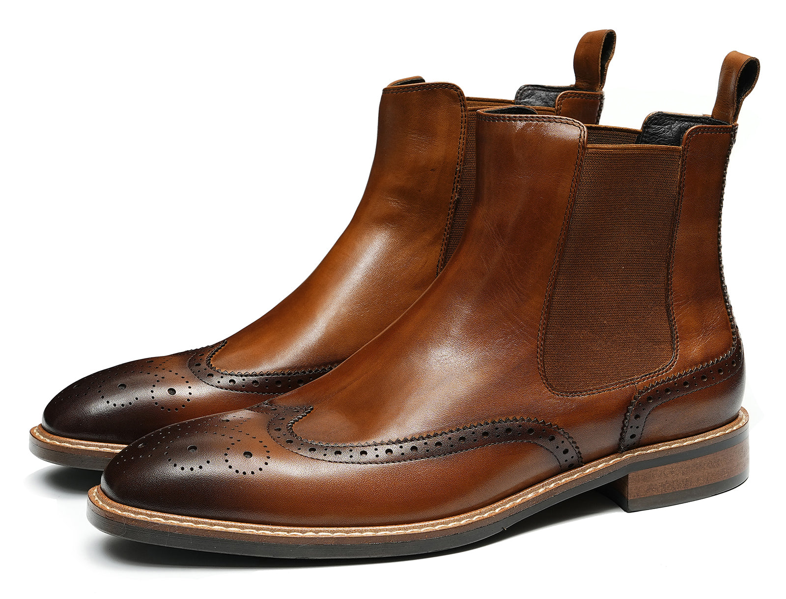 Men's Handmade Dress Wingtips Brogues Chelsea Boots