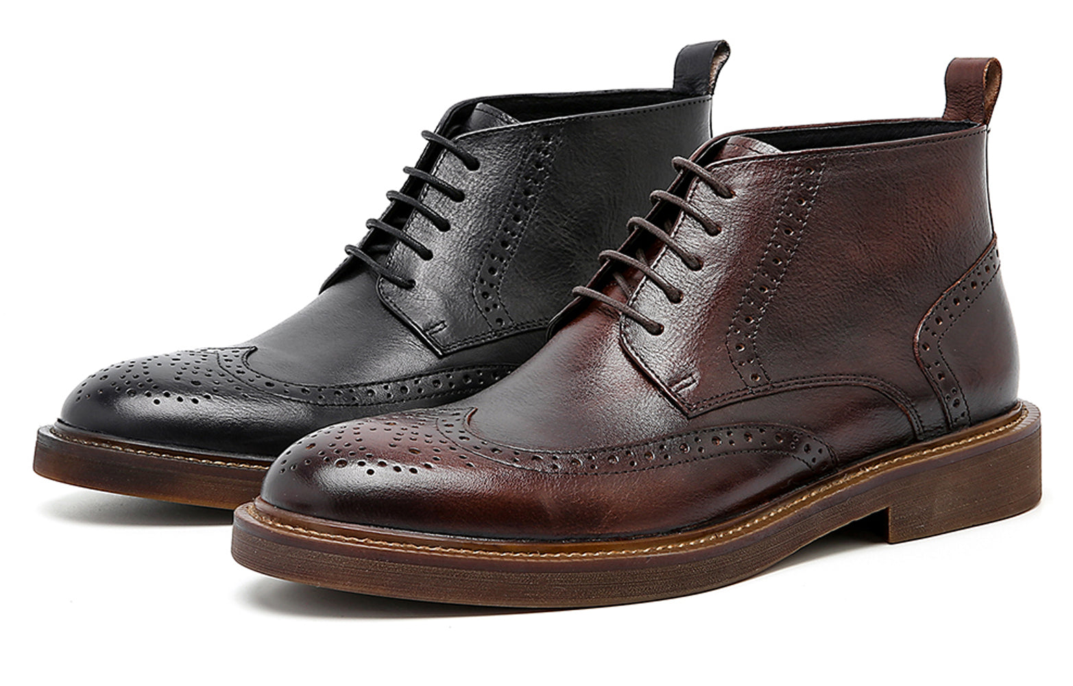 Men's Brogue Oxford Leather Casual Boots