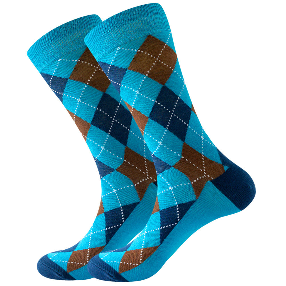Juego de 1 par de calcetines de algodón Argyle