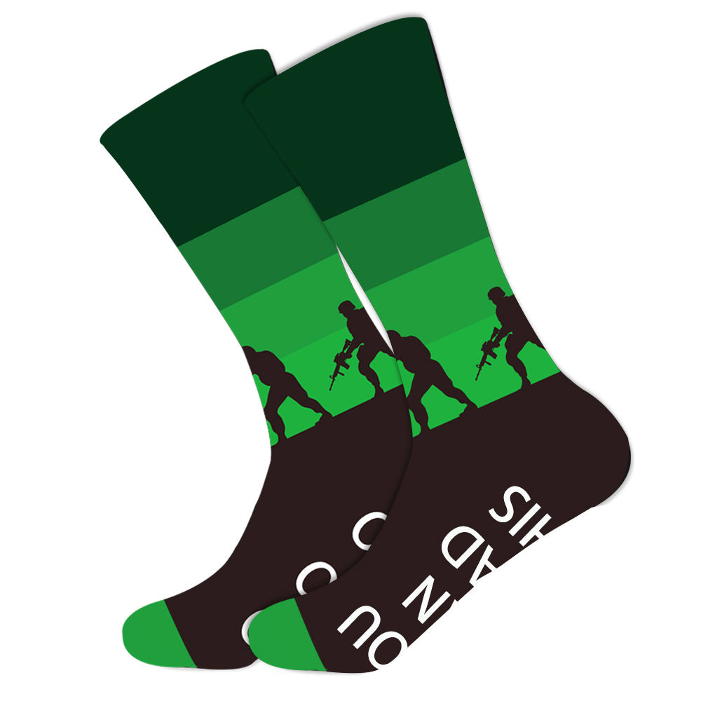 Juego de 1 par de calcetines con temática militar