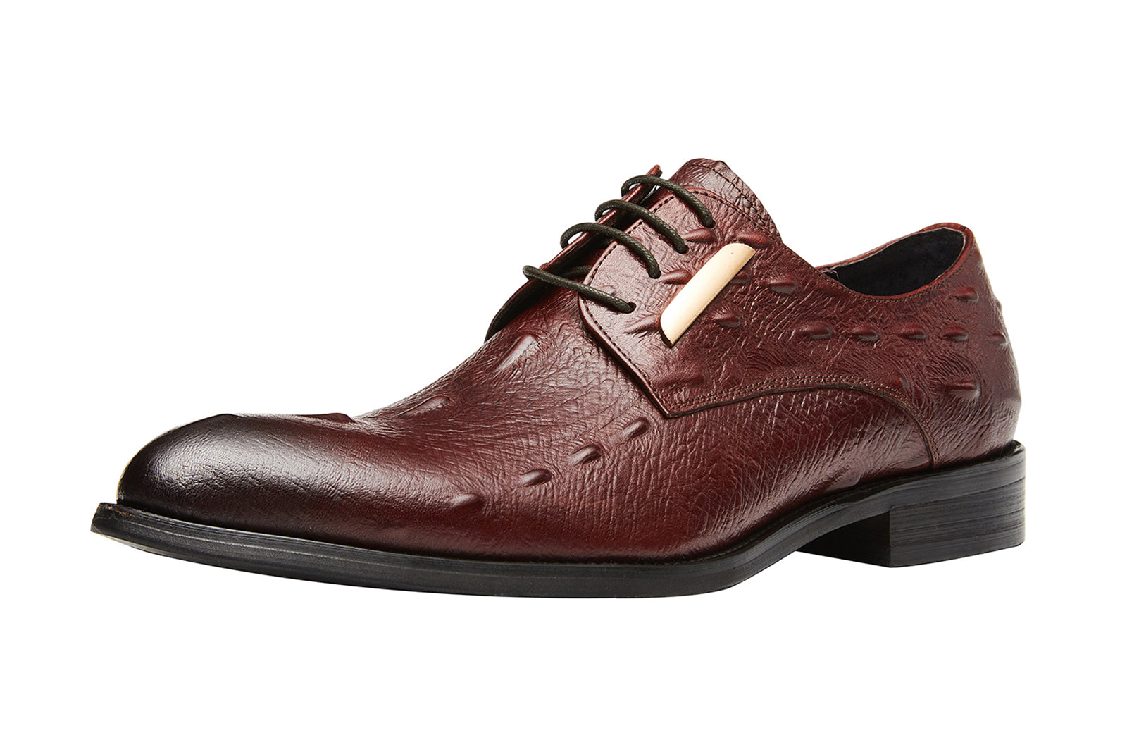 Zapatos formales Derby con punta de ala de cocodrilo para hombre 