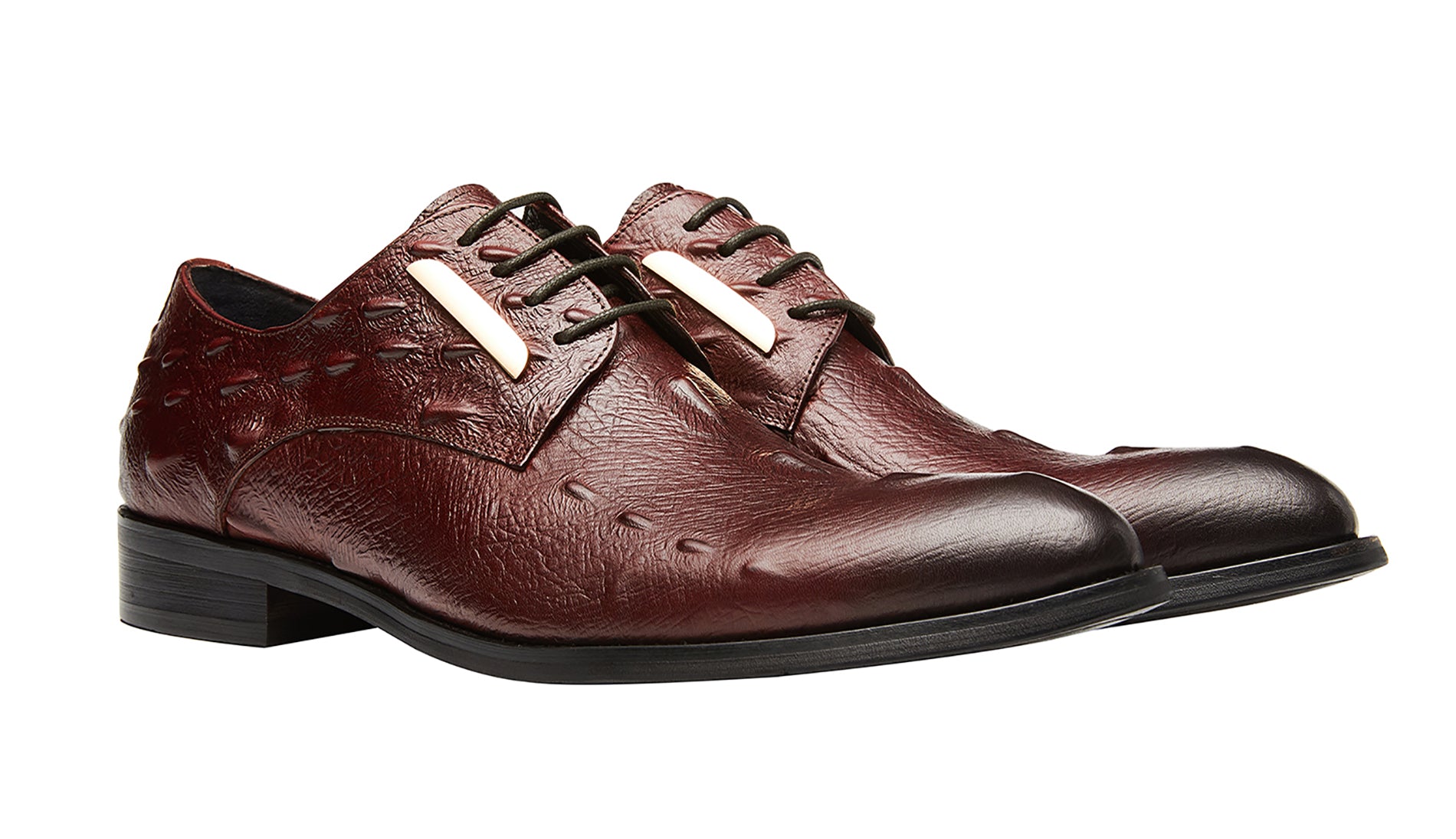 Zapatos formales Derby con punta de ala de cocodrilo para hombre 