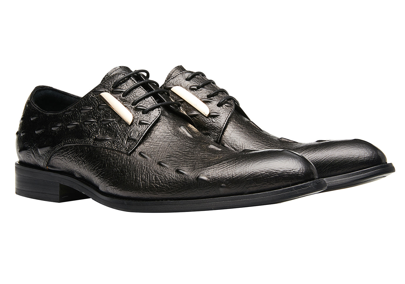 Zapatos formales Derby con punta de ala de cocodrilo para hombre 
