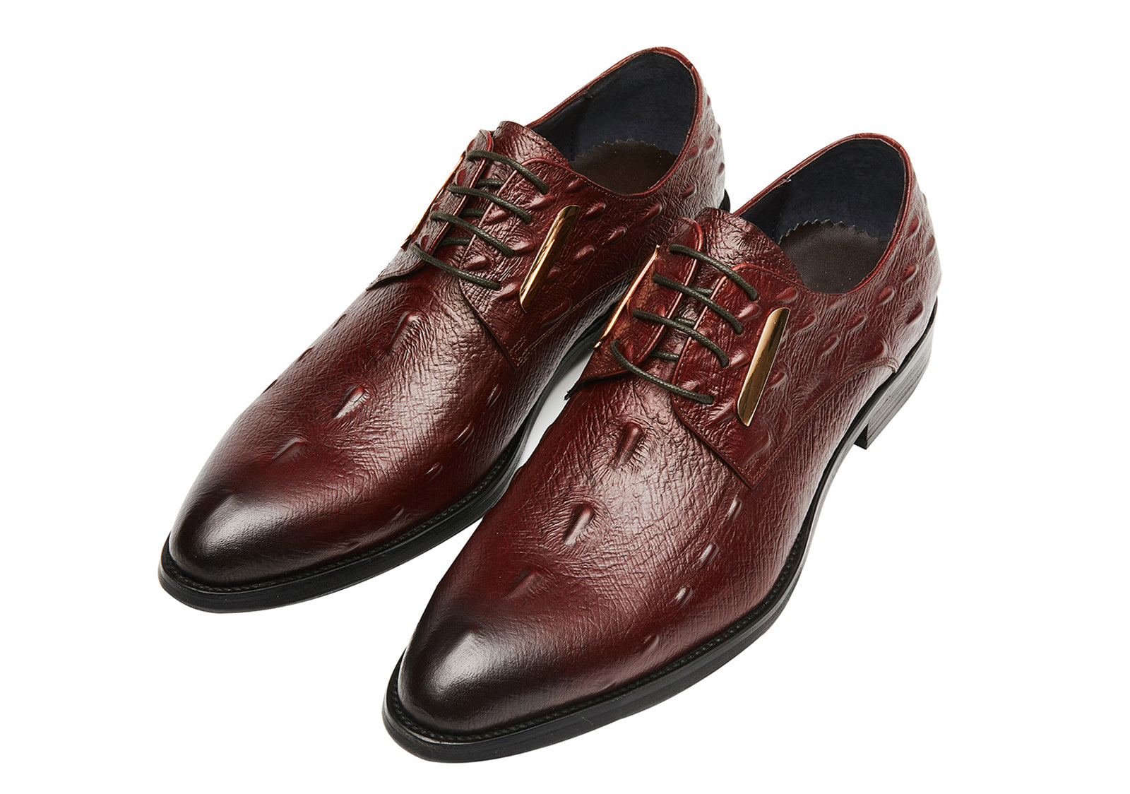 Zapatos formales Derby con punta de ala de cocodrilo para hombre 