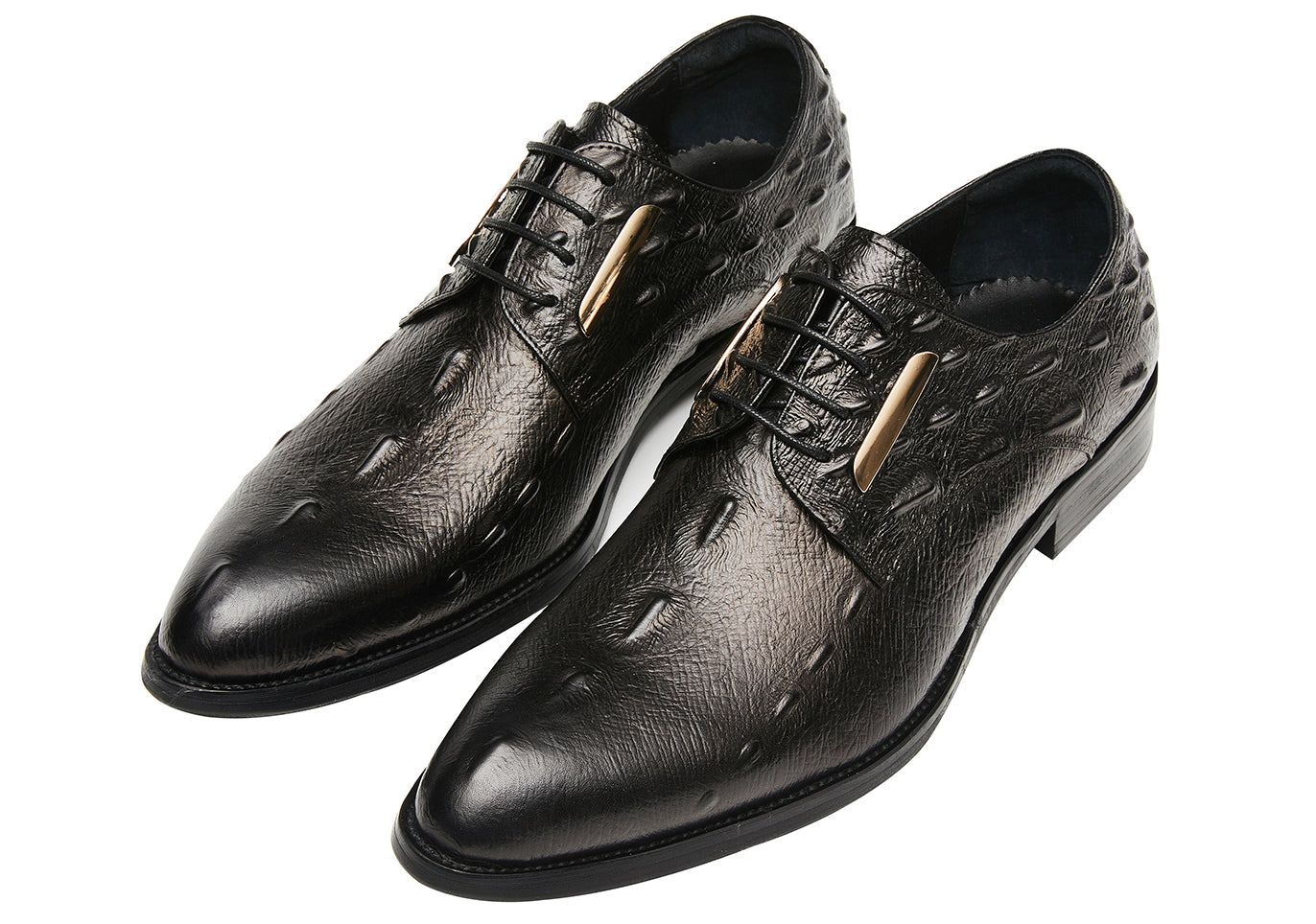 Zapatos formales Derby con punta de ala de cocodrilo para hombre 