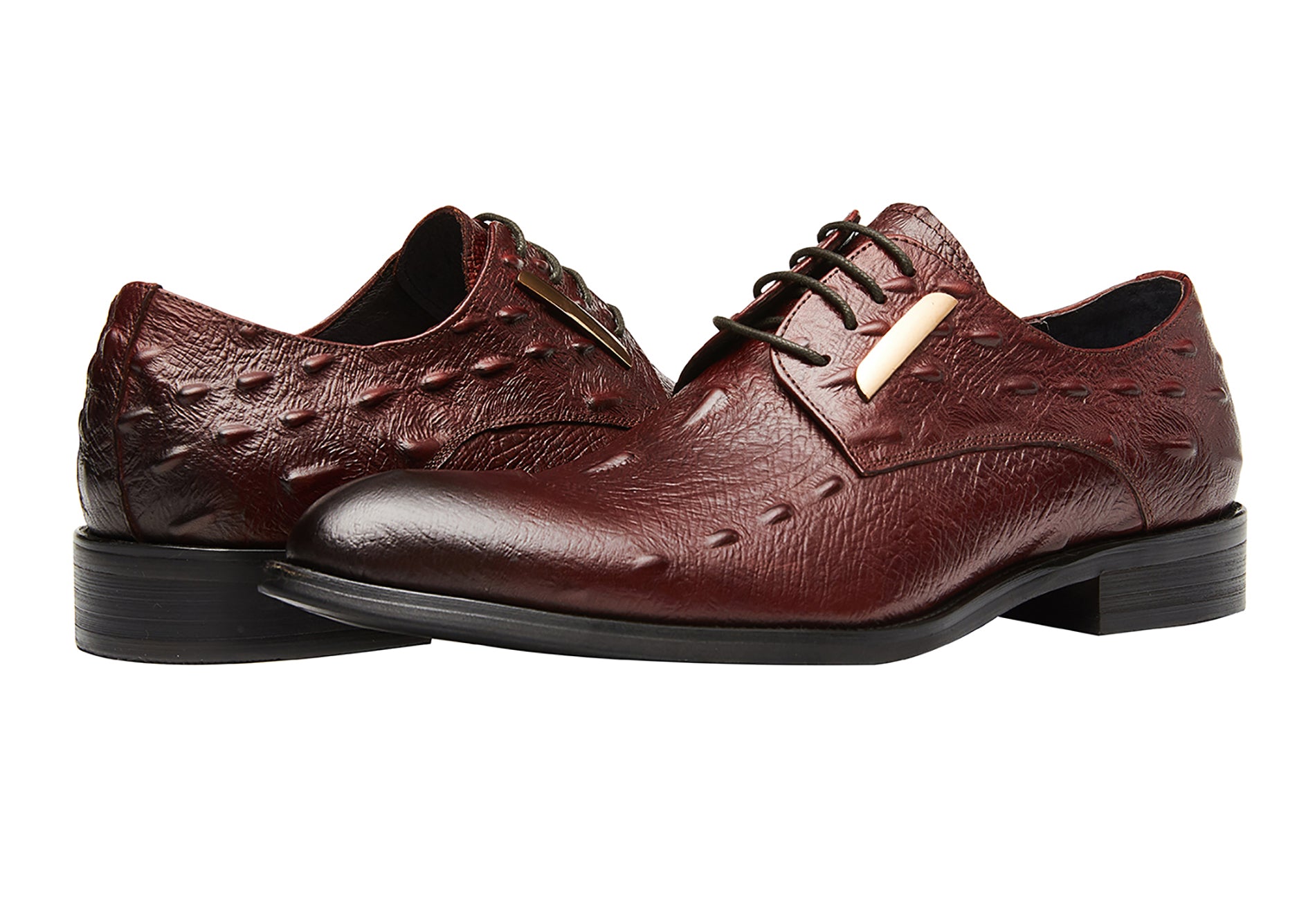 Zapatos formales Derby con punta de ala de cocodrilo para hombre 