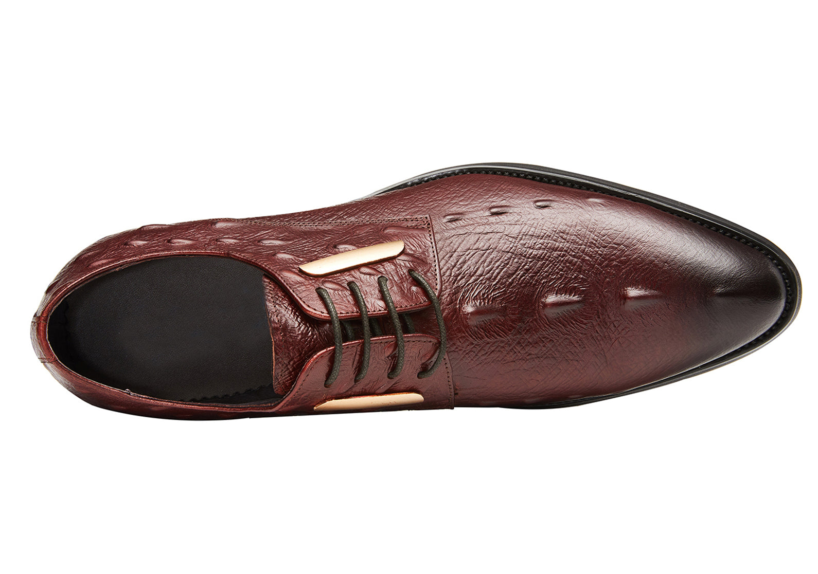 Zapatos formales Derby con punta de ala de cocodrilo para hombre 