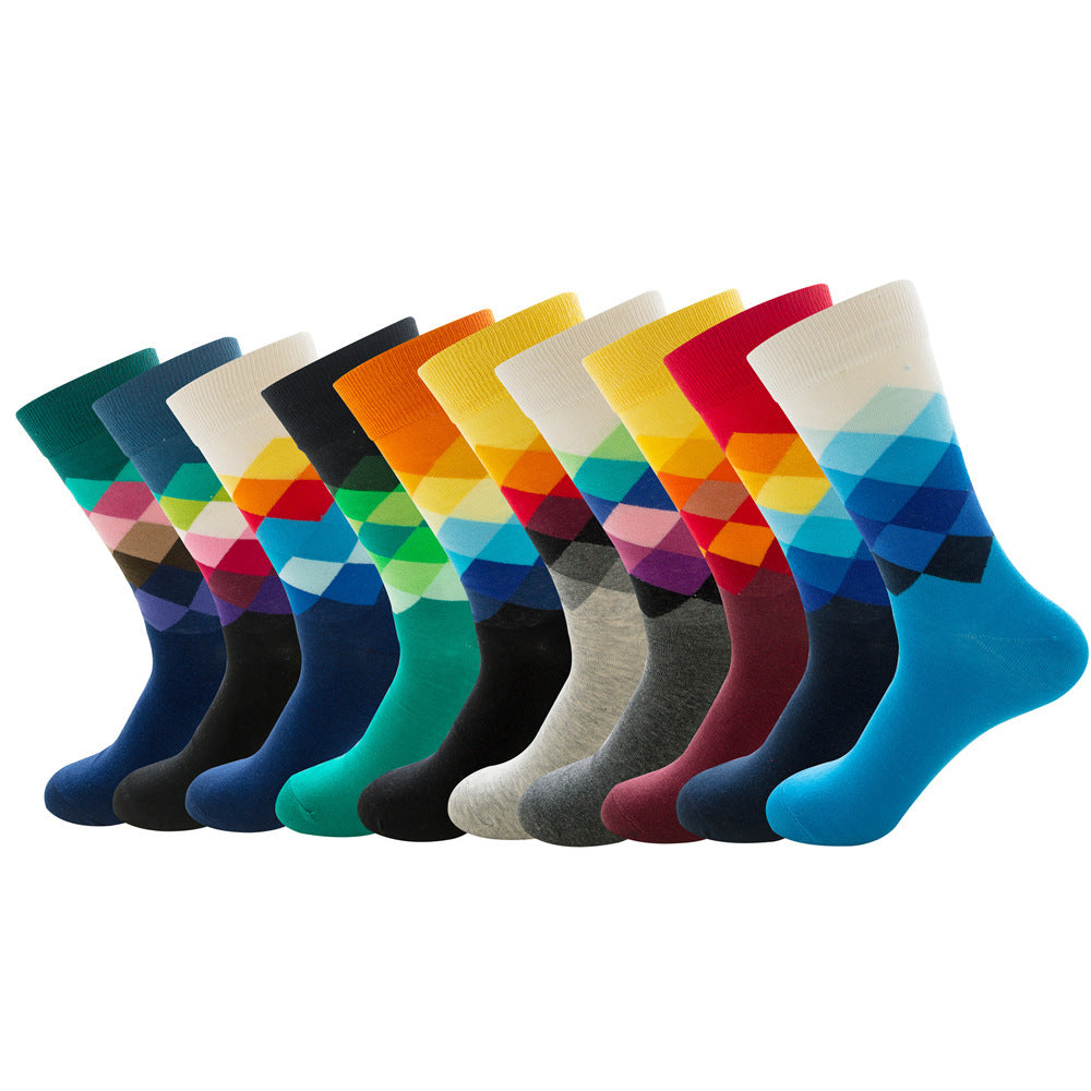 Juego de 1 par de calcetines Argyle de colores