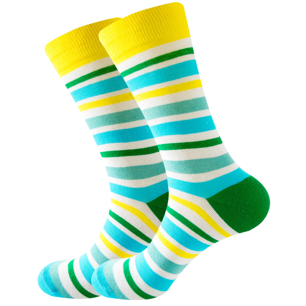 Juego de 1 par de calcetines de algodón arcoíris