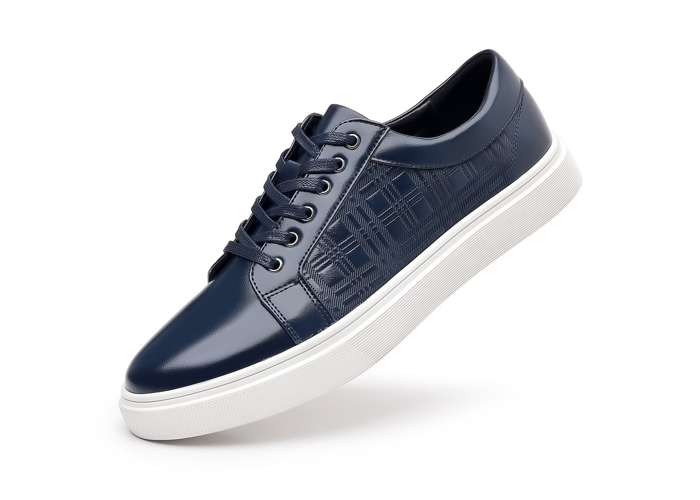 Zapatillas clásicas de piel a cuadros para hombre