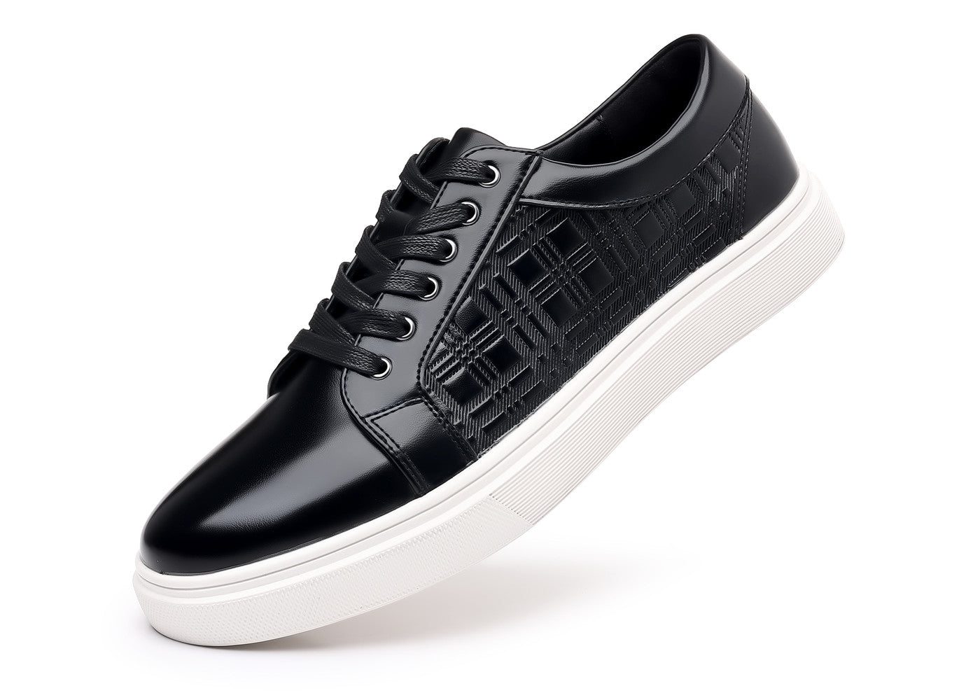 Zapatillas clásicas de piel a cuadros para hombre