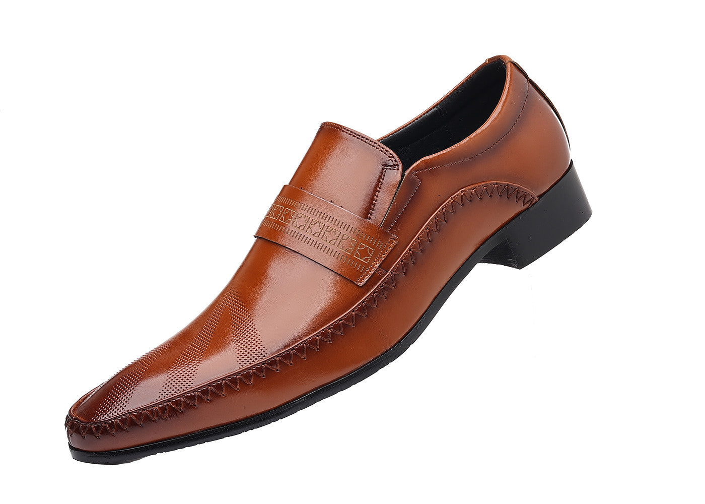 Men's Pointed Moc Toe Leather Shoes