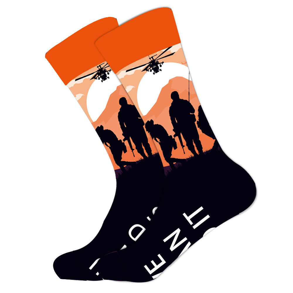 Juego de 1 par de calcetines con temática militar