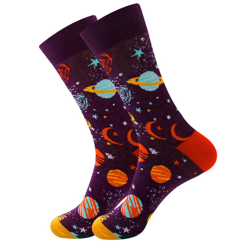Fruits, Snacks & Space Socks 1 Pair Set
