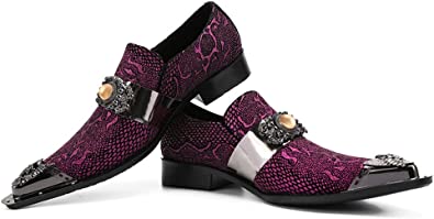 Men's Tuxedo Western Loafers in Purple Blue