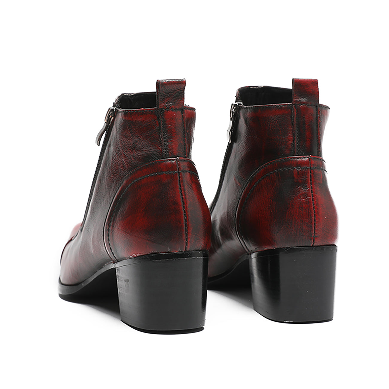 Botas occidentales con puntera y cremallera para hombre 