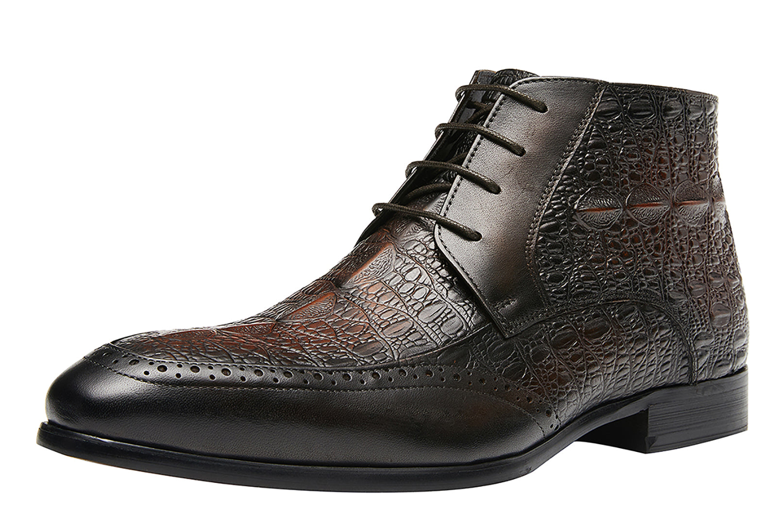 Men's Pointed-Toe Genuine Leather Chukka Boots
