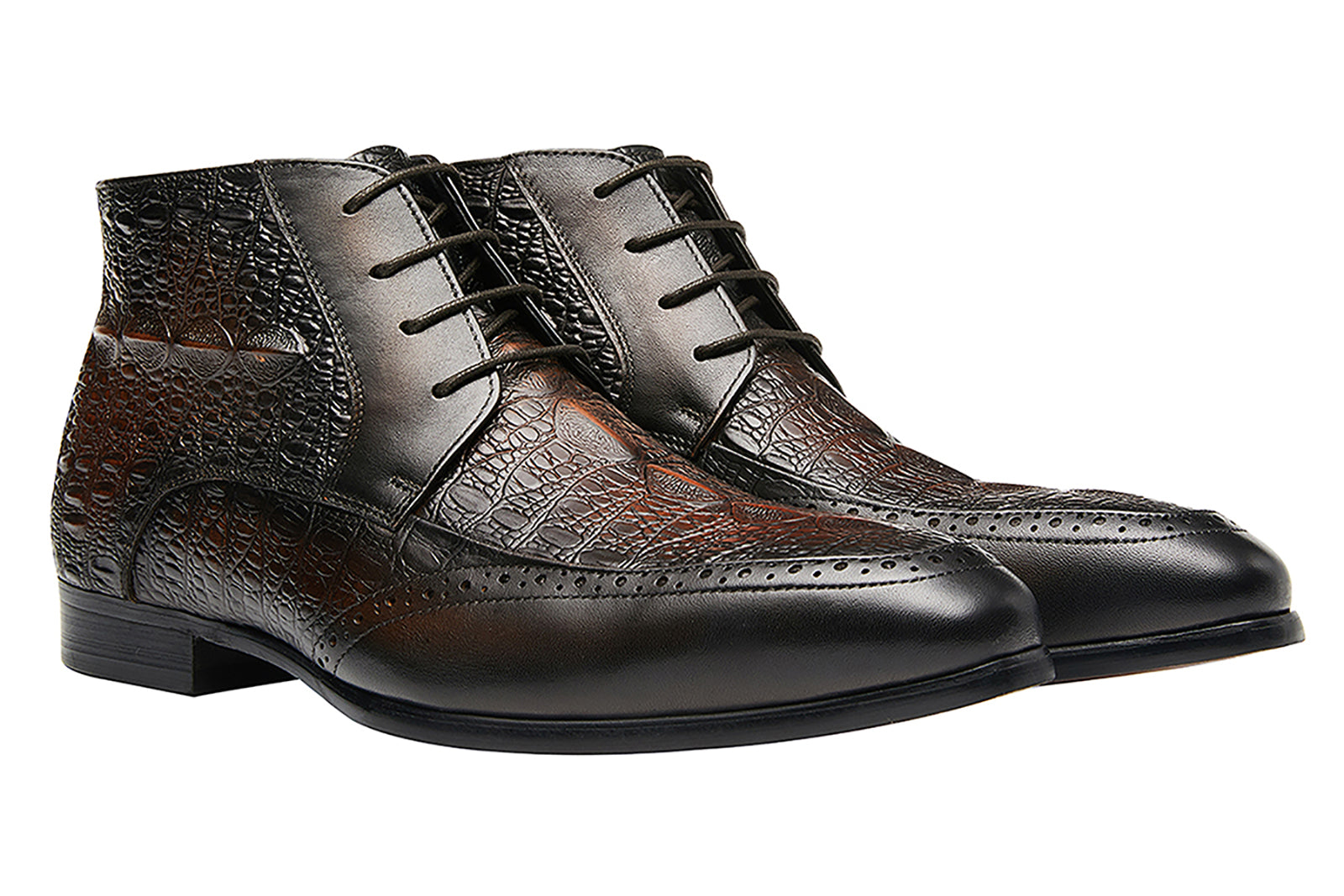 Men's Pointed-Toe Genuine Leather Chukka Boots