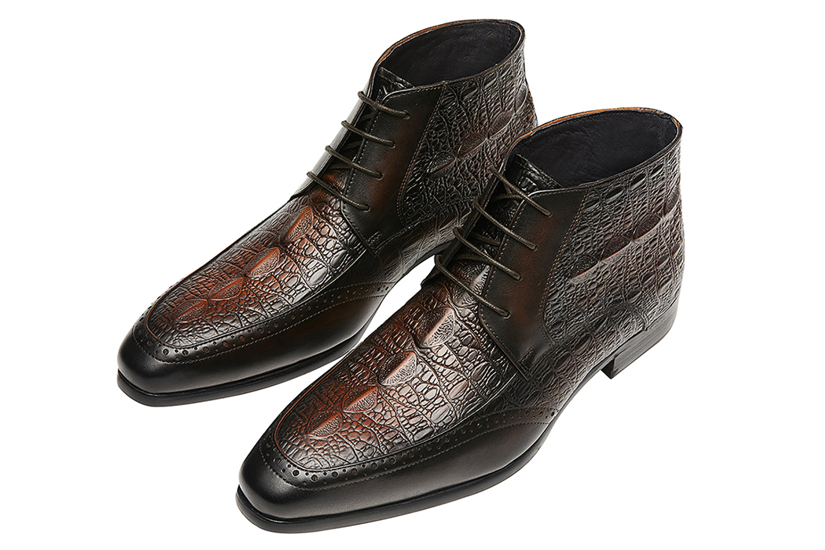 Men's Pointed-Toe Genuine Leather Chukka Boots