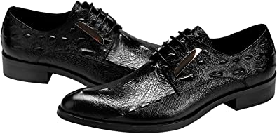 Men's Crocodile Metallic Hardware Derby Shoes