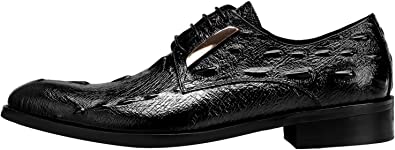 Men's Crocodile Metallic Hardware Derby Shoes