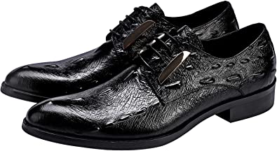 Men's Crocodile Metallic Hardware Derby Shoes