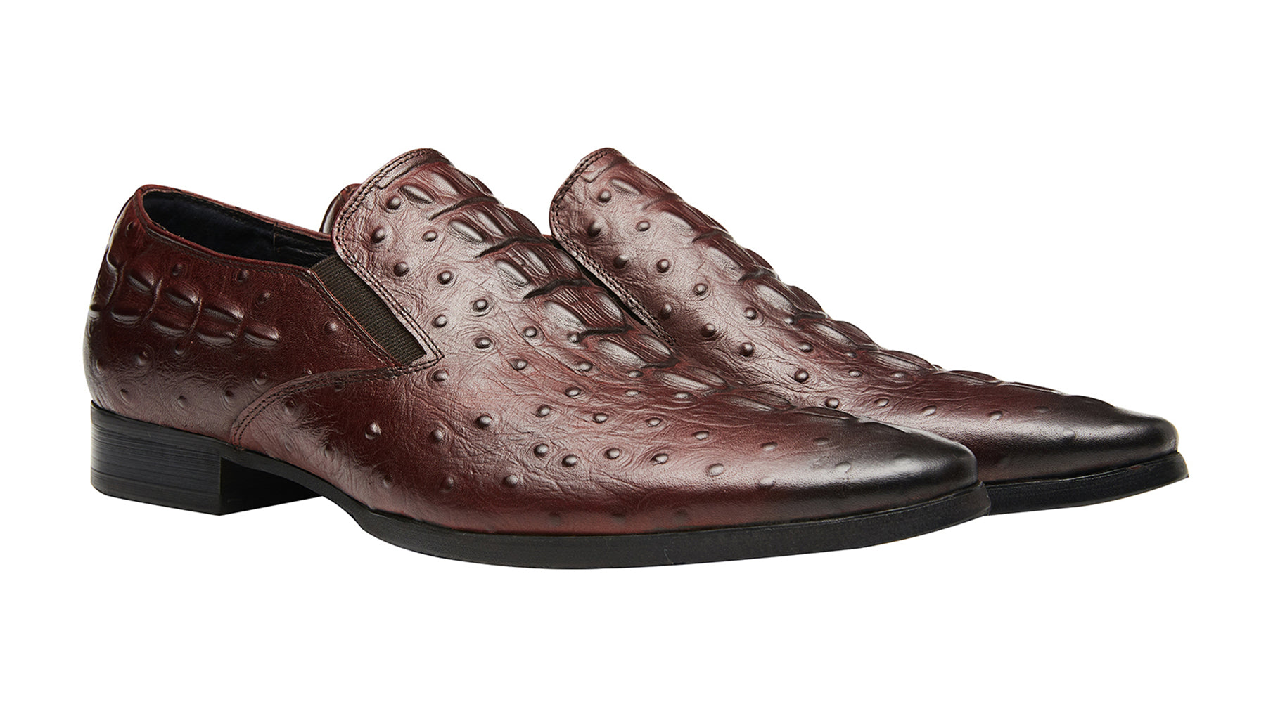 Mocasines de piel de cocodrilo sin cordones para hombre 